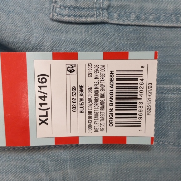 Cat & Jack Girls Denim Long Sleeve Shirt Button Down Sz 14/16 - Picture 6 of 11